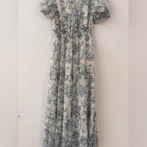 Max Studio Blue and White Floral Dress